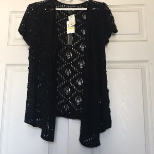 Crochet short sleeve cardigan